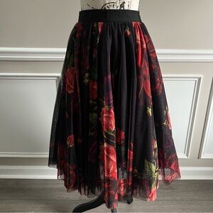 Ted Baker rose print tulle skirt.  Size 1.